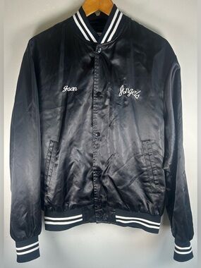 VTG 70s Avon Sportswear Women’s Baseball Satin Bomber Jacket Embroidered Angels